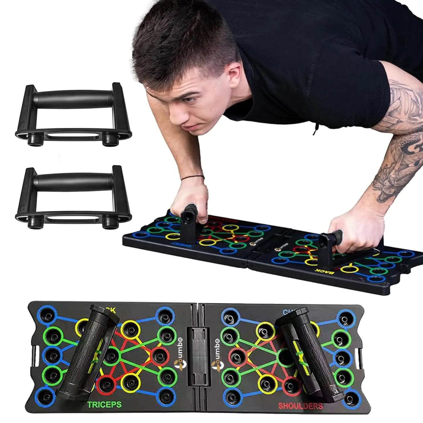 Push Up Board 9 in 1 Multi-function Foldable Push Up Bar Exercise Training Equipment for Home Workout Push Up Stand Portable Home Gym Workout Equipment