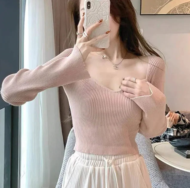 French Knitted Bottoming Sweater